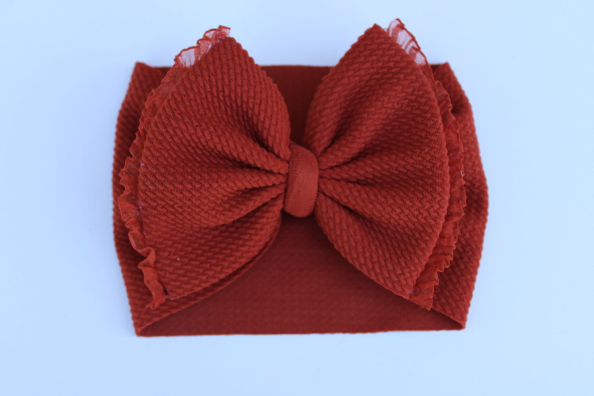 Rusted Orange Bow with Lace